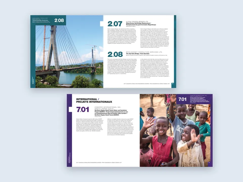Spreads on a bridge project and international projects