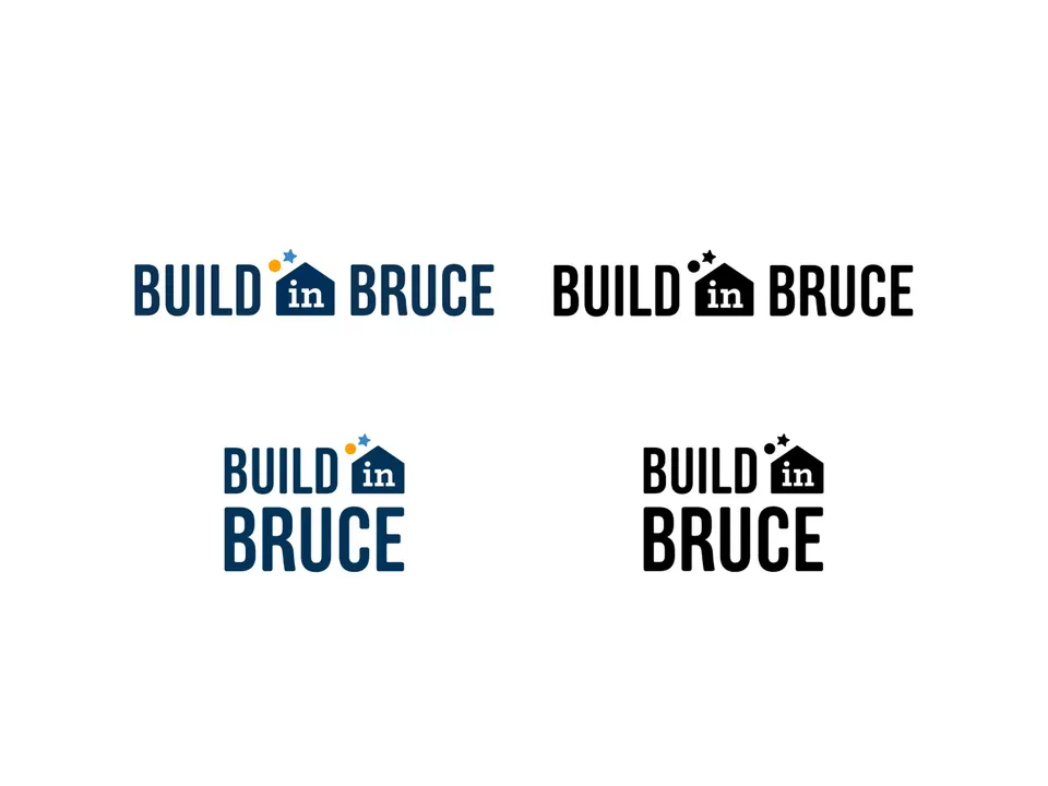 Concept one in horizontal and stacked versions, in colour and black