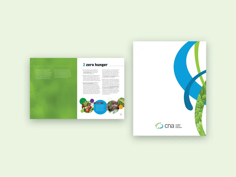 An inside spread on zero hunger and the back cover