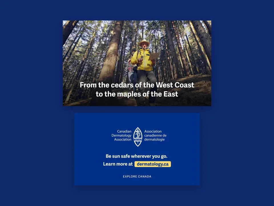 Video frame: From the cedars of the West Coast to the maples of the East, above the closing card