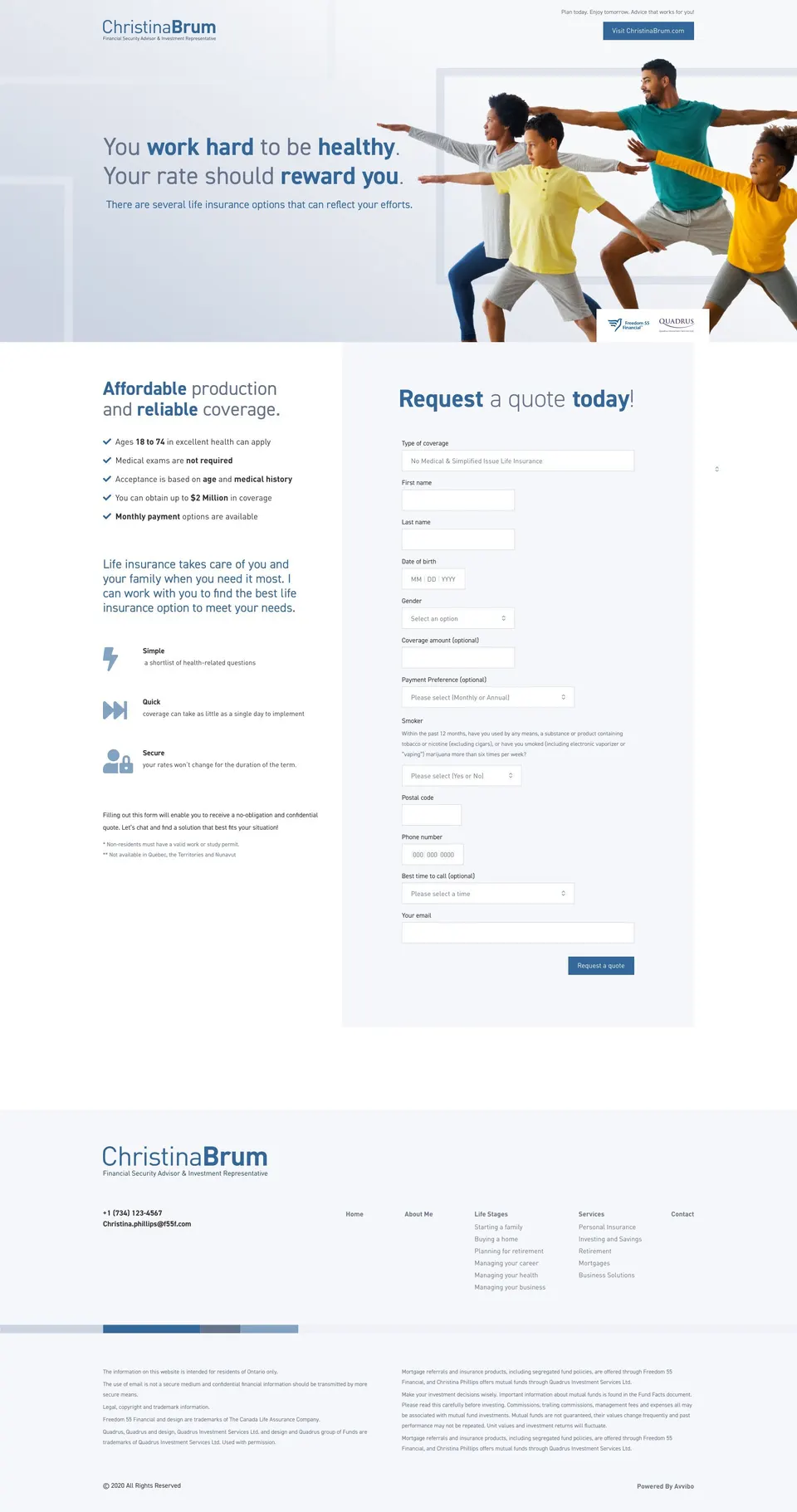 The full life insurance landing page