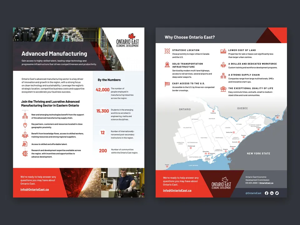 The Advanced Manufacturing sheet, front and back