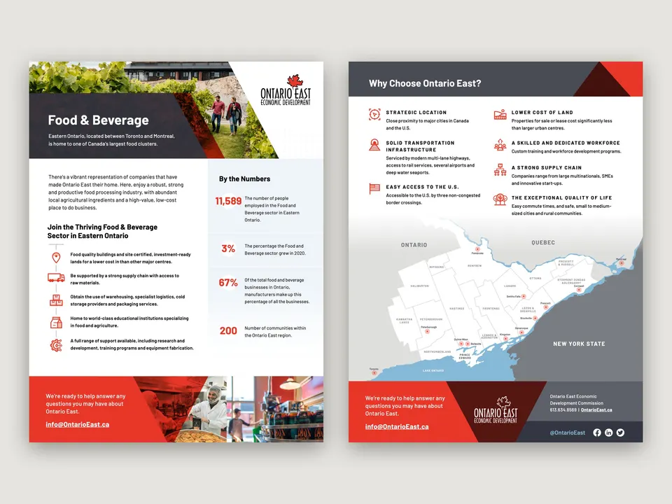 The Food & Beverage sheet, front and back