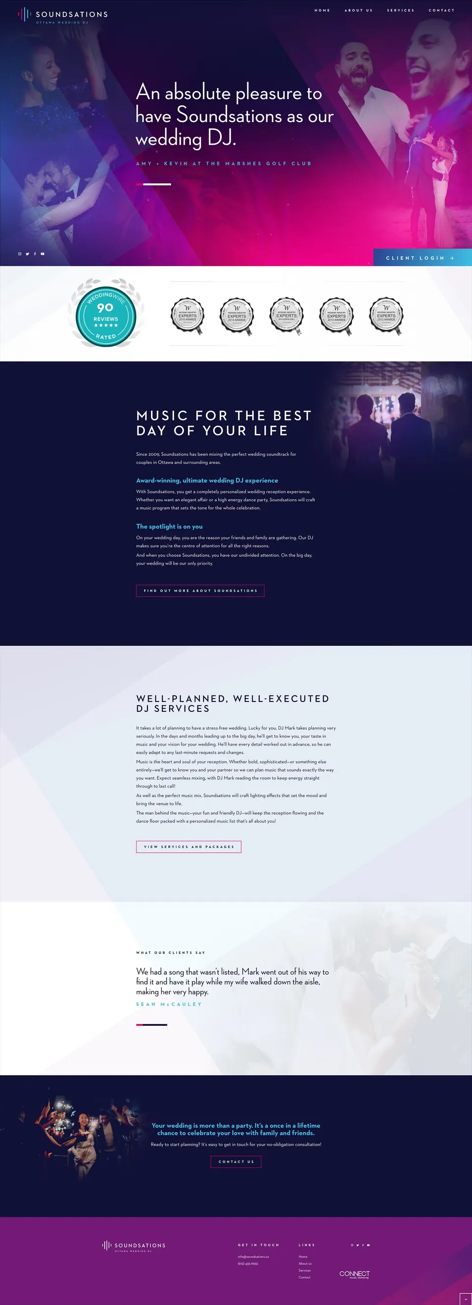 The full website homepage